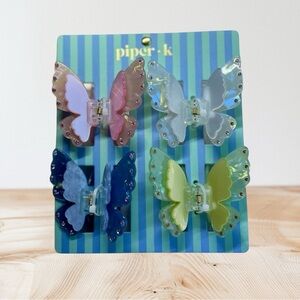 Piper k Pastel Butterfly Hair Clips Set